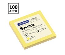 Блок для записи 76*76мм, 100л.,OfficeSpace желтый