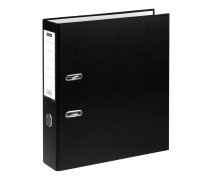 Папка-регистратор 75 мм OfficeSpace, бумвинил, с карманом на корешке, черная