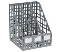 Лоток вертикальный СТАММ, сборный, 3 отделения, серый