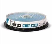 Диск CD-RW MIREX 700Mb 4-12x Cake Box, 1шт