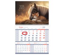 Календарь квартальный 1 бл. на 1 гр., 295*475 мм BG Mono premium "Дружба", с магнитным бегунком, 202