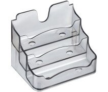 Подставка для визиток Стамм, 3 отделения, тонированная, серая