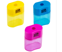 Точилка пластиковая ArtSpace 1 отверстие, контейнер, ассорти