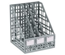 Лоток  вертикальный СТАММ, сборный, 4 отделения, серый