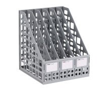 Лоток вертикальный СТАММ, сборный, 6 отделений, серый