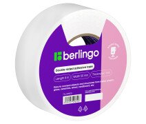 Клейкая двусторонняя лента 50 мм х 8 м Berlingo на вспененной основе, 1мм
